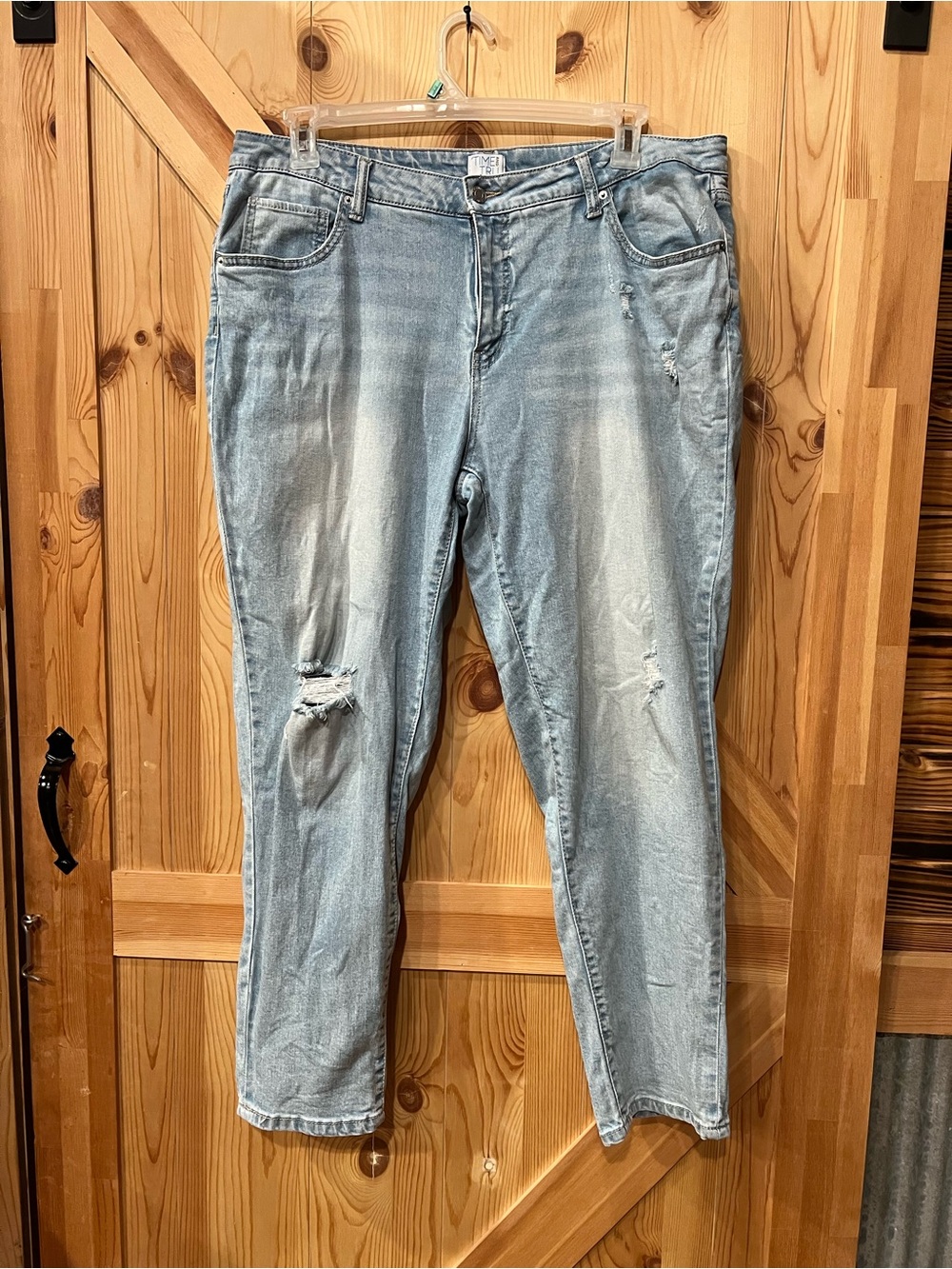 Time and Tru Light Blue Distressed Boyfriend Jeans